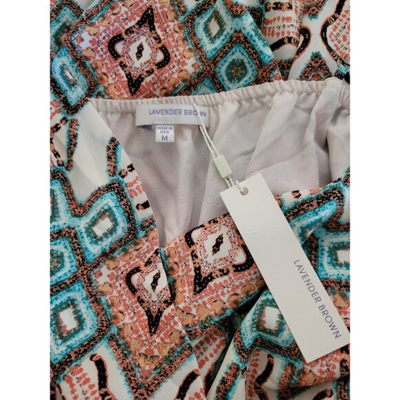 Lavender Brown Maxi Dress Multi-Color Adjustable Straps Size M MSRP $177 - Picture 5 of 13
